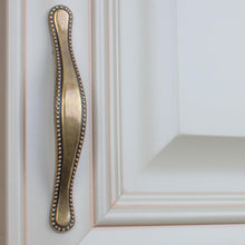 Load image into Gallery viewer, GlideRite Hardware 4554-AB-10 Beaded Cabinet Pull, 10 Pack, 3&quot;, Antique Brass