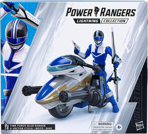 Hasbro Power Rangers Lightning Collection Time Force Blue Ranger and Vector Cycle Action Figures with Accessories
