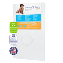 Load image into Gallery viewer, Sunset 3” Extra Firm Fiber Crib Mattress, Greenguard Gold Certified, Waterproof Vinyl Cover, Baby Mattresses for Cribs, Fits Mini and Portable Cribs