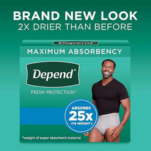 Load image into Gallery viewer, Depend Fresh Protection Adult Incontinence Underwear For Men - Small/Medium, Grey, 80 Count