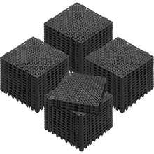 Load image into Gallery viewer, VEVOR Modular Interlocking Cushion, 55 Pack 12&quot; x 12&quot; Splicing Drainage Mats, Soft PVC Interlocking Drainage Floor Tiles, Non-Slip Drainage Holes for Restroom, Bathroom, Kitchen, Pool, Wet Areas, Black