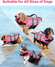 Load image into Gallery viewer, Petbank Dog Life Jacket with Reflective Stripes, Adjustable High Visibility Dog Life Vest for Boating, Ripstop Dog Swimming Vest with High Flotation Swimsuit for Small Medium and Large Dogs