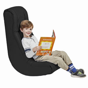 Soft Floor Rocker - Cushioned Ground Chair for Kids Teens and Adults - Great for Reading, Gaming, Meditating, TV - Black