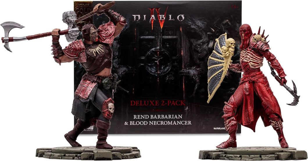 McFarlane Toys - Diablo IV Rend Barbarian and Blood Necromancer 2pk Gold Label