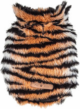 Load image into Gallery viewer, Pet Life Luxe Glamourous Tiger Patterned Mink Fur Dog Coat Jacket, Medium, Brown