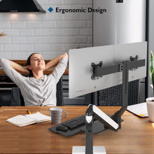 Load image into Gallery viewer, BONTEC Dual Monitor Sit-Stand Workstation