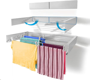 40" Step Up Laundry Wall Mounted Drying Rack Collapsible
