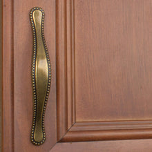 Load image into Gallery viewer, GlideRite Hardware 4554-AB-10 Beaded Cabinet Pull, 10 Pack, 3&quot;, Antique Brass