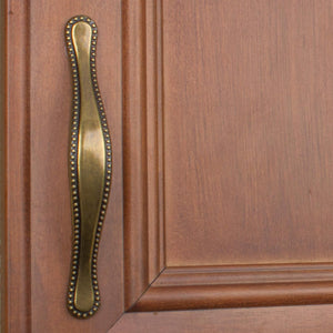 GlideRite Hardware 4554-AB-10 Beaded Cabinet Pull, 10 Pack, 3", Antique Brass