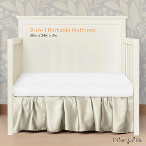 Auction Dream On Me Sunset 3” Extra Firm Fiber Crib Mattress, Greenguard Gold Certified, Waterproof Vinyl Cover, Baby Mattresses for Cribs, Fits Mini and Portable Cribs