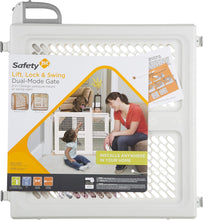 Load image into Gallery viewer, Safety 1st Lift, Lock and Swing Gate - Pressure or Hardware installed, Fits Spaces Between 28&quot; and 42&quot; Wide, 28&quot; Tall, White