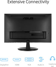 Load image into Gallery viewer, ASUS VP229Q 21.5 Monitor, 1080P Full HD, 75Hz, IPS, FreeSync/Adaptive-Sync, Eye Care, HDMI DisplayPort VGA, Frameless, VESA Wall Mountable BLACK