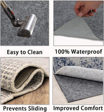 Load image into Gallery viewer, 6x9 ft Waterproof Rug Pad, Extra Large Area Rug Non-Slip Carpet Pad, Non-Slip Rug Pads for All Floors and Finishes, Felt Pad for Hardwood Floors, Keeps Carpets in Place Soft and Safe