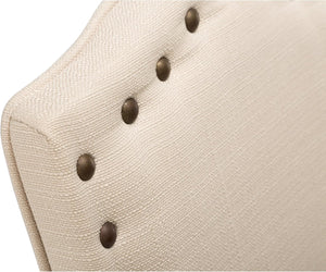 Contemporary Beige Fabric Dining Chairs Set of 2 with Arched Backrest