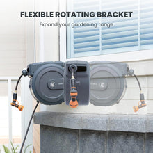 Load image into Gallery viewer, Giraffe Tools AW30 Garden Hose Reel Retractable 1/2&quot; x 100 ft Wall Mounted Water Hose Reel Automatic Rewind, Any Length Lock, 100ft, Dark Grey