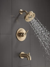 Load image into Gallery viewer, Delta Faucet Trinsic 14 Series Single-Function Tub and Shower Trim Kit with Single-Spray H2Okinetic Shower Head, Champagne Bronze T14459-CZ (Valve Not Included)