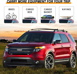 Acmex Roof Cross Bars Compatible with 2011-2019 Explorer, Locking Cargo Cross Bars, Luggage Rack, Compatible with Raised Side Rails, 200lbs Max Load Capacity, Cargo Accessories