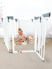 Load image into Gallery viewer, Royale Converta 3-in-1 Play Yard Baby Safety Gate - with 6 Modular Panels - Fits Opening with 151 inch Wide &amp; 29 inch Tall - White