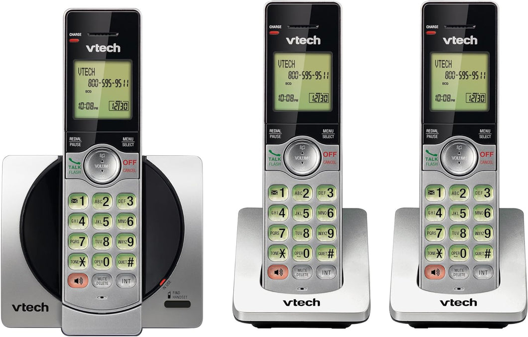 VTech DECT 6.0 Three Handset Cordless Phone with CID