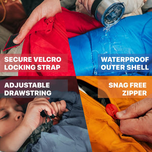 Auction MalloMe Sleeping Bag for Adults Kids Boys & Girls for Winter, Fall & Spring - Single & Double - Waterproof Lightweight & Portable Backpacking Camping & Hiking Outdoor Travel with Compact Bag