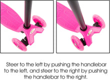 Load image into Gallery viewer, Auction Lil&#39; Rider Kids Scooter-Beginner Adjustable Height Handlebar, 3 LED Light-up Wheels, Kick Scooter-Fun Balance Riding Toy for Girls and Boys (Pink) (80-TK166610P)