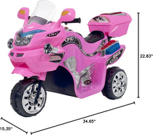 Load image into Gallery viewer, Toy Time Ride-On Motorcycle- 6V Battery Powered Pink Toy Trike- 3 Wheeled Motorized Bike - Pink