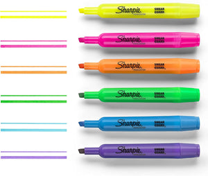 Sharpie Tank Highlighters, Chisel Tip, Assorted Colours, 12 Count