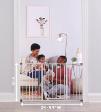 Load image into Gallery viewer, Regalo Easy Open 47-Inch Super Wide Walk Thru Baby Gate, Bonus Kit, Includes 4-Inch and 12-Inch Extension Kit, 4 Pack Pressure Mount Kit and 4 Wall Cups and Mounting Kit , White, 11 Count (Pack of 1)