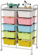Load image into Gallery viewer, 10 Drawers Rolling Storage Cart