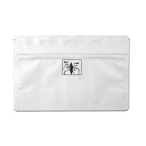 LK Packaging OZ9635W Bottom Gusset Child Resistant Pouch w/ Reclosable Zipper Seal - 9" x 5 9/10", White Matte - 750 COUNT