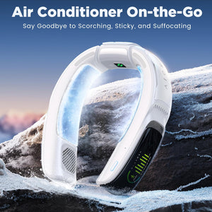 No.1 Cooling A/C AICE 3 AI Neck Air Conditioner 7000mAh 24H [Full-body Cooling/Heating] [Health Monitor] Neck Cooler Fan with Cold Air, App Control Rechargeable Wearable Music Call Gift,