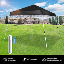 Load image into Gallery viewer, CAMPHILL 8x8 Pop up Canopy Tent,Portable Easy Up Slant Leg Canopy with Carrying Bag,Instant Commercial Shelter,UV Resistant Waterproof,for Outdoor Events,Patio,Backyard,Party,Camping,Black