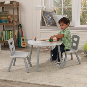 Auction KidKraft Round Table and Chair Set, White/Gray