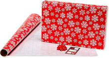 Load image into Gallery viewer, Christmas Wrapping Paper Kit with Gridlines, Bows and Gift Tags, Red, Black and White, Plaid, Reindeer and Snowflakes (41-Count, 120 sq. ft.)
