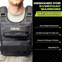 Load image into Gallery viewer, RAGE Fitness Adjustable Weighted Vest, Black, One Size (Weights not included)