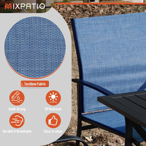MIXPATIO Patio Dining Chairs Set of 4, Blue
