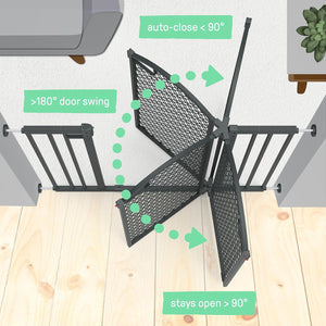 Auction Summer Infant Modern Home Safety Baby Gate, Fits Openings 28-42” Wide, Gray Metal and Plastic, For Doorways and Stairways, 30” Tall Walk-Through Baby and Pet Gate