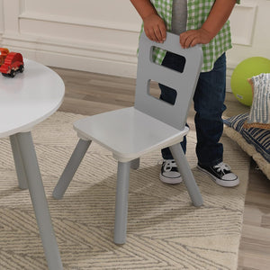 Auction KidKraft Round Table and Chair Set, White/Gray