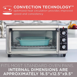 BLACK+DECKER TO3250XSB 8-Slice Extra Wide Convection Countertop Toaster Oven