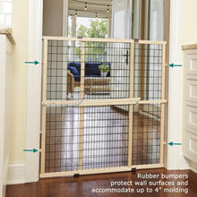 Load image into Gallery viewer, MYPET North States Wire Mesh Dog Gate: 29.5-48&quot; Wide. Pressure Mount. No Tools Needed. Dog Gate 37&quot; Tall, Expandable, Durable Dog Gates for Doorways, Sustainable Hardwood