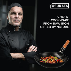 YOSUKATA Carbon Steel Wok Pan