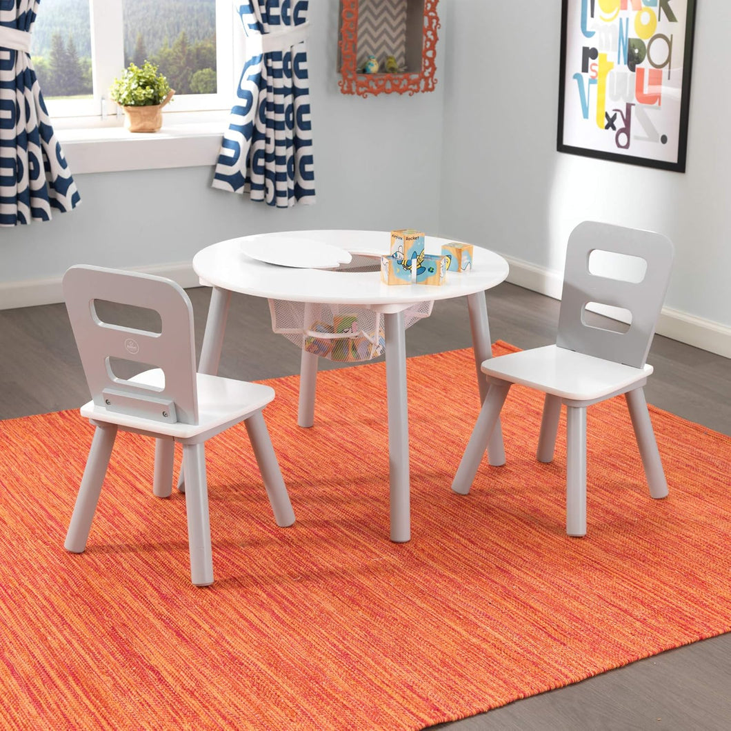 Auction KidKraft Round Table and Chair Set, White/Gray