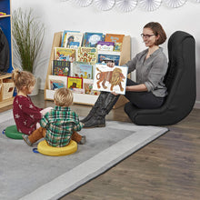 Load image into Gallery viewer, Soft Floor Rocker - Cushioned Ground Chair for Kids Teens and Adults - Great for Reading, Gaming, Meditating, TV - Black