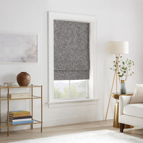 ECLIPSE Drew Noise Reducing Blackout Cordless Lined Window Roman Shade for Living Room, 31 in x 64 in, Charcoal