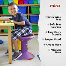 Load image into Gallery viewer, Storex Wiggle Stool – Active Flexible Seating for Classroom and Home Study, Adjustable 12-18 Inch Height, Storex Wiggle Stool – Active Flexible Seating for Classroom and Home Study, Adjustable 12-18 Inch Height, Violet