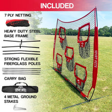 Load image into Gallery viewer, Heavy Duty 7x7 Football Throwing Net (Includes 5 Targets Pockets) with Carry Bag