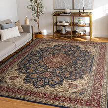 Load image into Gallery viewer, 6&#39; 7&#39;&#39; x 9&#39; 6&#39;&#39; Kirsten Traditional Oriental Navy Rectangle Area Rug