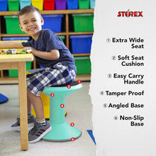 Load image into Gallery viewer, Storex Wiggle Stool – Active Flexible Seating for Classroom and Home Study, Adjustable 12-18 Inch Height, Storex Wiggle Stool – Active Flexible Seating for Classroom and Home Study, Adjustable 12-18 Inch Height, Teal