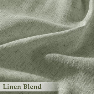 Light Filtering Sage Green Pinch Pleated Linen Curtains 40x84 Inch each (Set of 2)