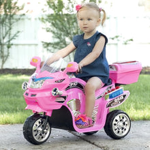 Load image into Gallery viewer, Toy Time Ride-On Motorcycle- 6V Battery Powered Pink Toy Trike- 3 Wheeled Motorized Bike - Pink